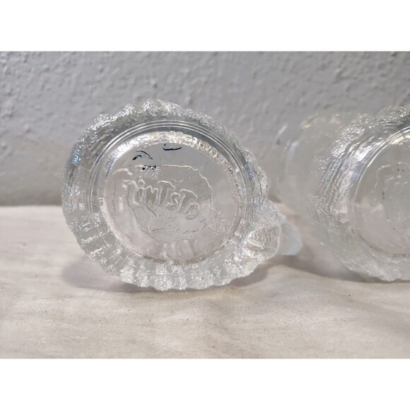 1993 Set of 3 FLINSTONES McDonald's Complete Cups Mugs Frosted Glass Vintage Lot - Picture 9 of 16